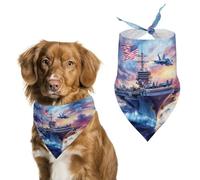 Military USS Enterprise Battleships Fight Jets Pet Triangle Adjustable Bandana Comfortable Bibs Puppy Scarfs Washable Kerchief for Small Medium Pets
