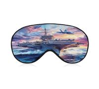 Military USS Enterprise Battleships Fight Jets Sleep Masks for Women Men Cute Eye Mask Soft Patch Blackout Eye Cover Travel Blindfold