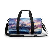 Military USS Enterprise Battleships Fight Jets Travel Gym Duffle Bag with Inner Pocket Foldable Shoulder Bags for Swim Yoga Sport