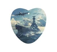 Military USS Enterprise Yorktown-Class Battleship Car Air Freshener Decorative Hanging Aromatherapy Tablets for Car Trucks Love form