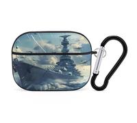 Military USS Enterprise Yorktown-Class Battleship Headphone Case Compatible with AirPods Pro PC Shell Carrying Case with Keychain Black-style