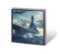Military USS Enterprise Yorktown-Class Battleship Square Badge Stylish Lapel Brooch Pins