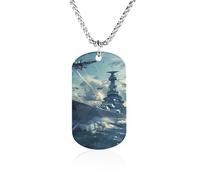 Military USS Enterprise Yorktown-Class Battleship Titanium-Steel Necklace Adjustable Pendant Jewelry for Women Men Gifts