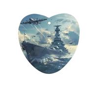 Military USS Enterprise Yorktown-Class Battleshipp Car Air Freshener Decorative Hanging Aromatherapy Tablets for Car Trucks Love form
