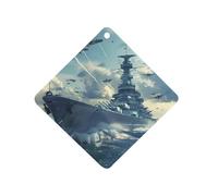 Military USS Enterprise Yorktown-Class Battleshipp Car Air Freshener Decorative Hanging Aromatherapy Tablets for Car Trucks Rhombus