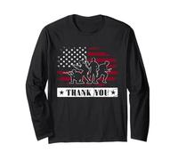 Military Veteran American Flag Thank You Memorial Day Long Sleeve T-Shirt