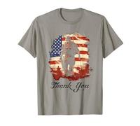 Military Veteran American Flag Thank You Memorial Day T-Shirt