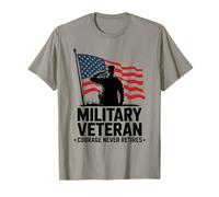 Military Veteran Courage Never Retires Design T-Shirt