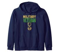 Military Veteran Honor Medal Hero Recognition Zip Hoodie
