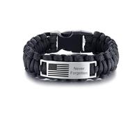Military Veterans Paracord Bracelet for Men,Memorial Day Bracelets USA Flag Survival Bracelets Never Forgotten Cuff Bangle Army Navy Airforce Jewelry for Veteran's Day,Veterans Party, M, Metal, Agate