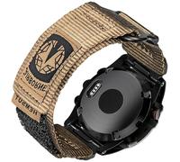 Military Watch Band Compatible with Garmin, 20mm Wide Hoop and Loop Nylon Quick Fit Strap for Fenix 8 43mm /7S/7S Pro/6S/6S Pro/6S Sapphire/5S/5S Plus, Instinct 2S, Descent MK1S/2S, D2 Delta S