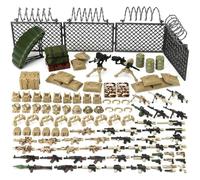 Military Weapons Pack Toy Set Building Blocks Model Accessories for Soldier Figures, Desert Camouflage Combat Suit Army Tactical Outfits Gear Kit Piece
