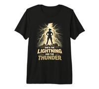 Military Women She's The Lightning and The Thunder Premium T-Shirt