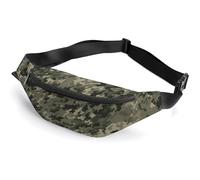 Military Woods Camouflage Fanny Packs with Zipper, Personalized Waist Bags with Multiple Pockets, Adjustable Sling Bag for Travel, Waterproof Belt Bag, Crossbody Bags for Unisex