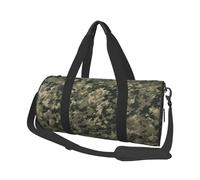 Military Woods Camouflage Round Travel Duffel Bag - Large Capacity Durable Carry-On Bag for Vacation, Gym, Short Trips