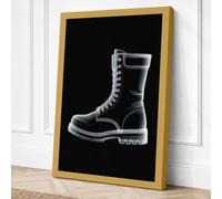 Military Work Boot Industrial Canvas Wall Art Print 18x12 Inch
