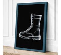 Military Work Boot Industrial Canvas Wall Art Print 36x24 Inch