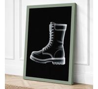 Military Work Boot Industrial Canvas Wall Art Print 36x24 Inch (91 x 61 cm)