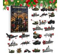 Militarys Forces s 2025, Two-way Fun Interaction, 24 Day Christmas Countdown Calendar With 24pcs 2D Flat Militarys Equipment Ornaments, For Teens, Adults, Kids, Collectors