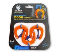 Militaur First Responder Door Stop/Jam Orange (3 Pack) - Glow-in-The-Dark Orange, Molle Compatible, Tactical Door Jam for Police, EMS, Firefighters