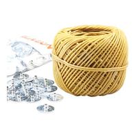 MILIVIXAY 100% Organic Hemp Candle Wick with Natural Beeswax Coating, 200 FT Spool, Thick Size (2.0mm)+ Wick Sustainer Tabs (200PCS).