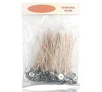 MILIVIXAY 100pcs ECO 8 Wicks for Soy Candles, 6.0inch Cotton & Paper Wicks, Pre-Waxed and Tabbed,ECO Wick for Soy Candle Making.