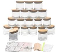 MILIVIXAY 20 Pack 4 OZ Clear Glass Candle Jars with Lids and Candle Making Kits - Bulk Small Empty Candle Jars for Making Candles - Spice, Powder Containers.