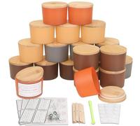 MILIVIXAY 20 Pack 4 OZ Fall Candle Jars with Lids and Candle Making Kits - Bulk Wide Mouth Small Empty Candle Jars for Making Candles - Spice, Powder Containers.