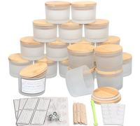 MILIVIXAY 20 Pack 4 OZ Frosted White Glass Candle Jars with Lids and Candle Making Kits - Bulk Wide Mouth Small Empty Candle Jars for Making Candles - Spice, Powder Containers.