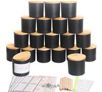 MILIVIXAY 20 Pack 4 OZ Matte Black Glass Candle Jars with Lids and Candle Making Kits - Bulk Small Empty Candle Jars for Making Candles - Spice, Powder Containers.