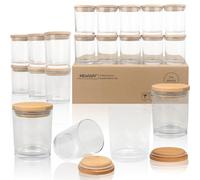 MILIVIXAY 20 Pack 7 OZ Clear Thick Glass Candle Jars with Lids - Bulk Empty Candle Jars for Making Candles - Spice, Powder Containers.