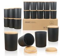 MILIVIXAY 20 Pack 7 OZ Matte Black Thick Glass Candle Jars with Lids - Bulk Empty Candle Jars for Making Candles - Spice, Powder Containers.