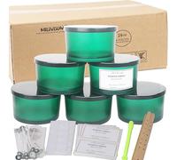 MILIVIXAY 6 Pack 24 oz Candle Jars with Metal Lids and Candle Making Kits - 3 Wick Candle Jar,Bulk Empty Matte Green Thick Glass Jars for Making Large Candles - Spice, Powder Containers.