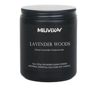 MILIVIXAY Candle for Men Lavender Woods Scented Classic 9oz Jar Single Wick Candle, Soy Wax Candles for Consistent Burn, Over 50 Hours of Burn Time, Ideal for Creating Relaxing & Holiday Gifting.