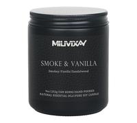 MILIVIXAY Candle for Men Smoke & Vanilla Scented Classic 9oz Jar Single Wick Candle, Soy Wax Candles for Consistent Burn, Over 50 Hours of Burn Time, Ideal for Creating Relaxing & Holiday Gifting.