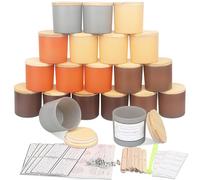 MILIVIXAY Pack of 20 118ml Autumn Candle Jars with Lids and Candle Making Kits - Bulk Pack Small Empty Candle Jars for Candle Making - Spice, Powder Containers