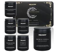 MILIVIXAY Scented Candles for Men-6 Pack Soy Wax Candles for Home Scented, 300 Hour Burn Time, Lavender Woods/Vintage Leather/Smoke & Vanilla/Sandalwood & Oud/Mahogany & Teakwood/Rose & Sandalwood.