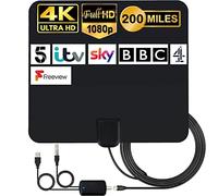 MILIWAN TV Aerial Indoor - 200Miles Digital HDTV Antenna with Signal Amplifier TV Antenna VHF UHF 4K 1080P for Local Channels Support ALL Television - 12.2FT Coax Cable