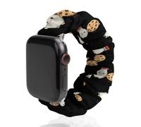 Milk And Cookies Food Scrunchie Watch Bands Soft Elastic Replacement Wristband Compatible with Apple Watch 42mm/44mm