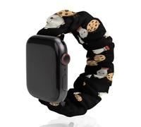 Milk And Cookies Food Scrunchie Watch Bands Soft Elastic Replacement Wristband Compatible with Apple Watch 42mm/44mm