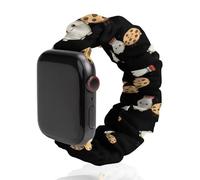 Milk And Cookies Food Scrunchie Watch Bands Soft Elastic Replacement Wristband Compatible with Apple Watch 42mm/44mm