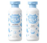 Milk Body Wash and Shampoo, Hydrating Bath & Shower Gels - Nourishing Shampoo Body Wash Set, Efficiently Cleanses, Soothes Dry Skin - Shower Gel Soap for Face and Hair