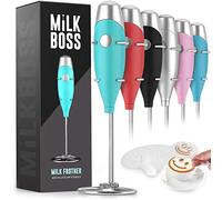 Milk Boss Mighty Milk Frother Handheld Whisk Mixer - Coffee Frother Electric Handheld Foam Maker & Frother For Coffee - Po...