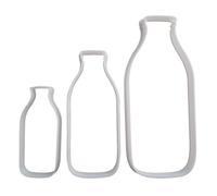 Milk Bottle Glass Baby Shape Cookie Cutter Dough Biscuit Pastry Fondant Stamp Stencil Sharp Drink (Set of 3)