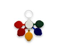Milk Bottle Tops - 6 Pack of Bright Colour Reusable Milk Bottle Tops - Made in The UK. Durable, Eco-Friendly, Perfect Fit for UK 1-Pint Glass Bottles - Fully Recyclable Plastic Bottle Lids