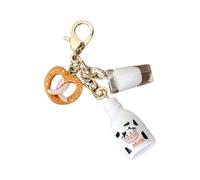 Milk Bread Themed Holder Ornament Coin Bag Lightweight Charm User Friendly Decoration for Keys Wallets Journals Mixed Novelty Keychain