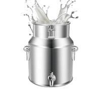 Milk Can Heavy Duty Milk Jug with Lid Wine Pail Bucket Bottle Liquid Storage Container with Carry Handle and Faucet,9L