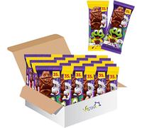 Milk & Caramel Chocolate Frogs Mixed Bars - Fun Shaped Party Treats - Individually Wrapped - Great for Kids’ Parties, Gifts & Sharing - Cdb (40 x Bars)