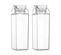 Milk Cardboard Water Bottles - 2pcs Transparent Milk Cardboard Water Bottle Cup | Square Portable Cup Water Bottle For Drinking Reusable Container