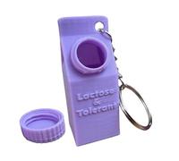 Milk Carton Keychain Pill Holder, Portable Small Pill Box, Cute Key Ring Pill Organiser, Lightweight Lactose and Tolerant Pill Container for Women